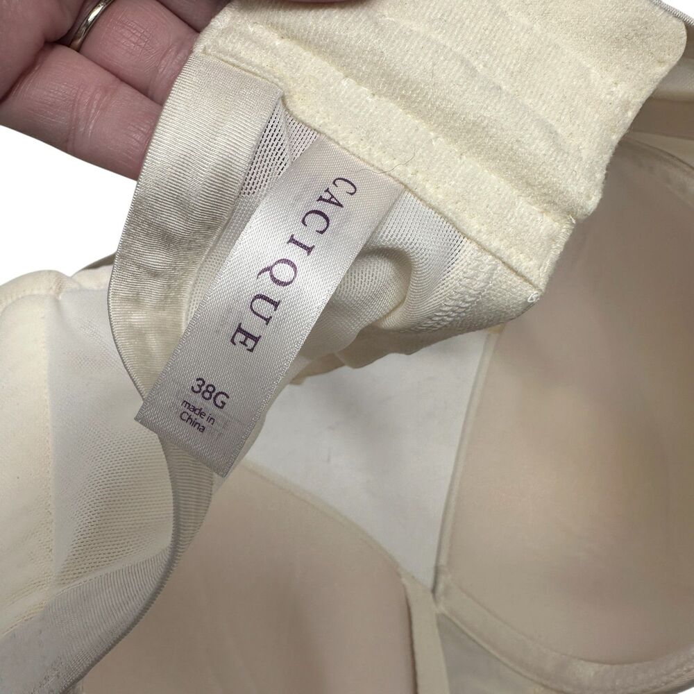 Cacique Cream White Satin Full Coverage Underwire Full Cup Bra Plus Size 38G NWT - Picture 5 of 5